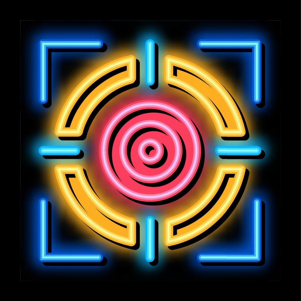 target achievement administrator neon glow icon illustration vector