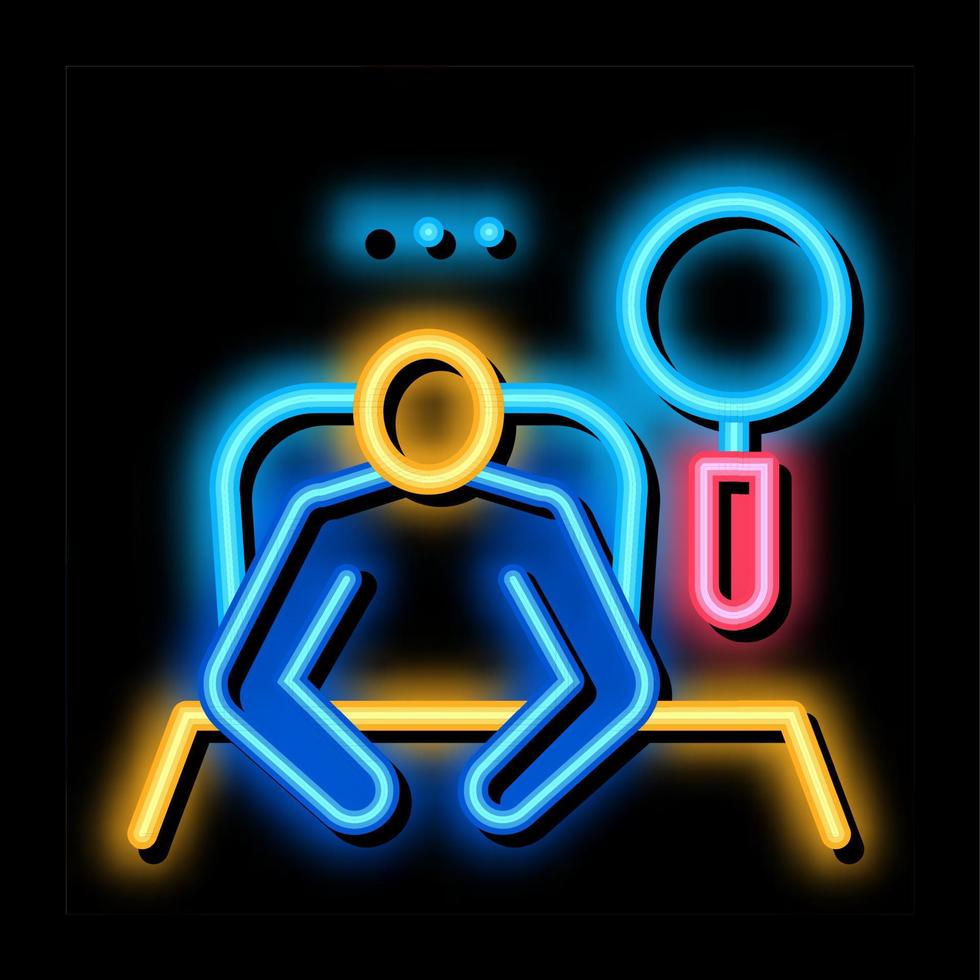 recruitment and research new employee neon glow icon illustration vector