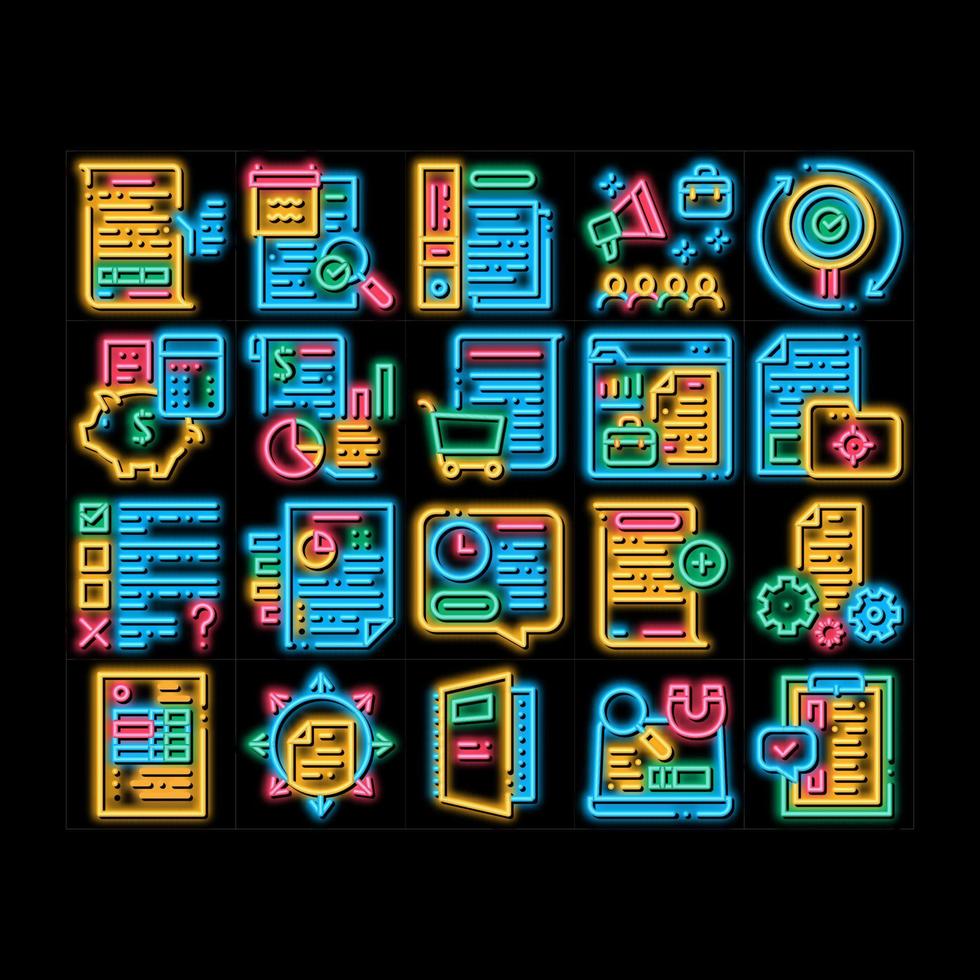 Audit Finance Report neon glow icon illustration vector