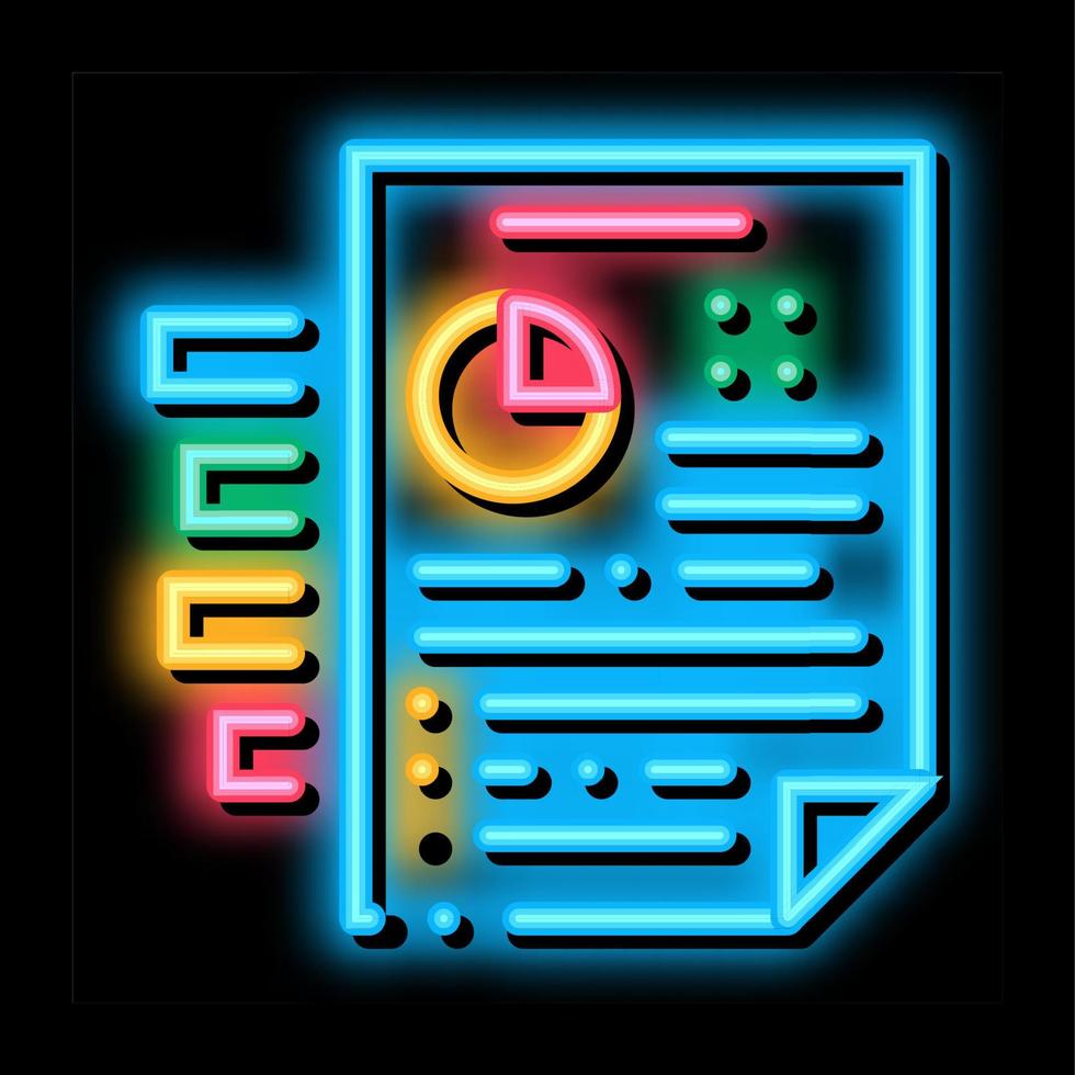 infographic of audit neon glow icon illustration vector