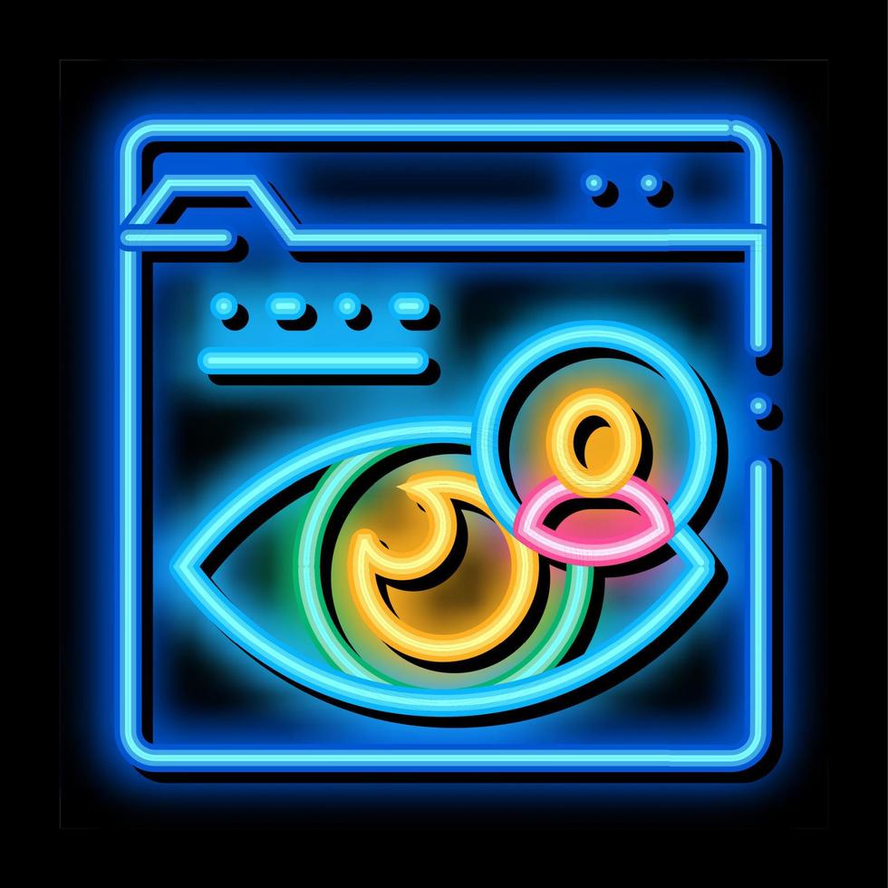 eye identity neon glow icon illustration vector