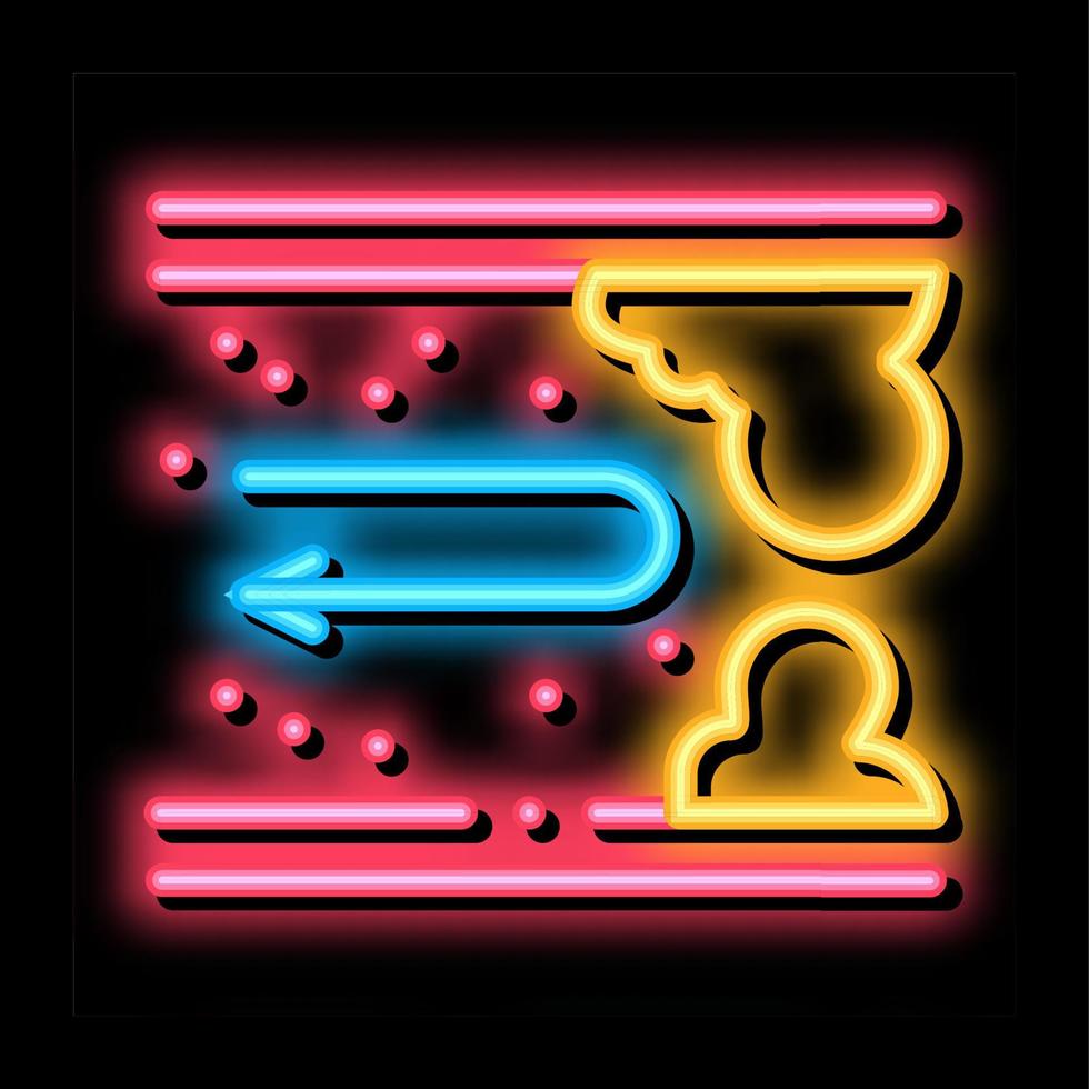 return blood in vessel neon glow icon illustration vector