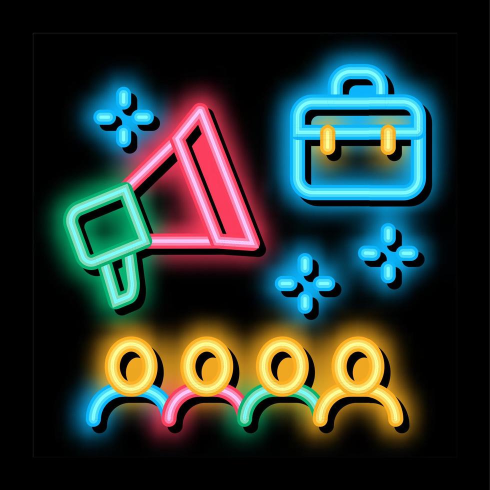 advertisement of audit company neon glow icon illustration vector
