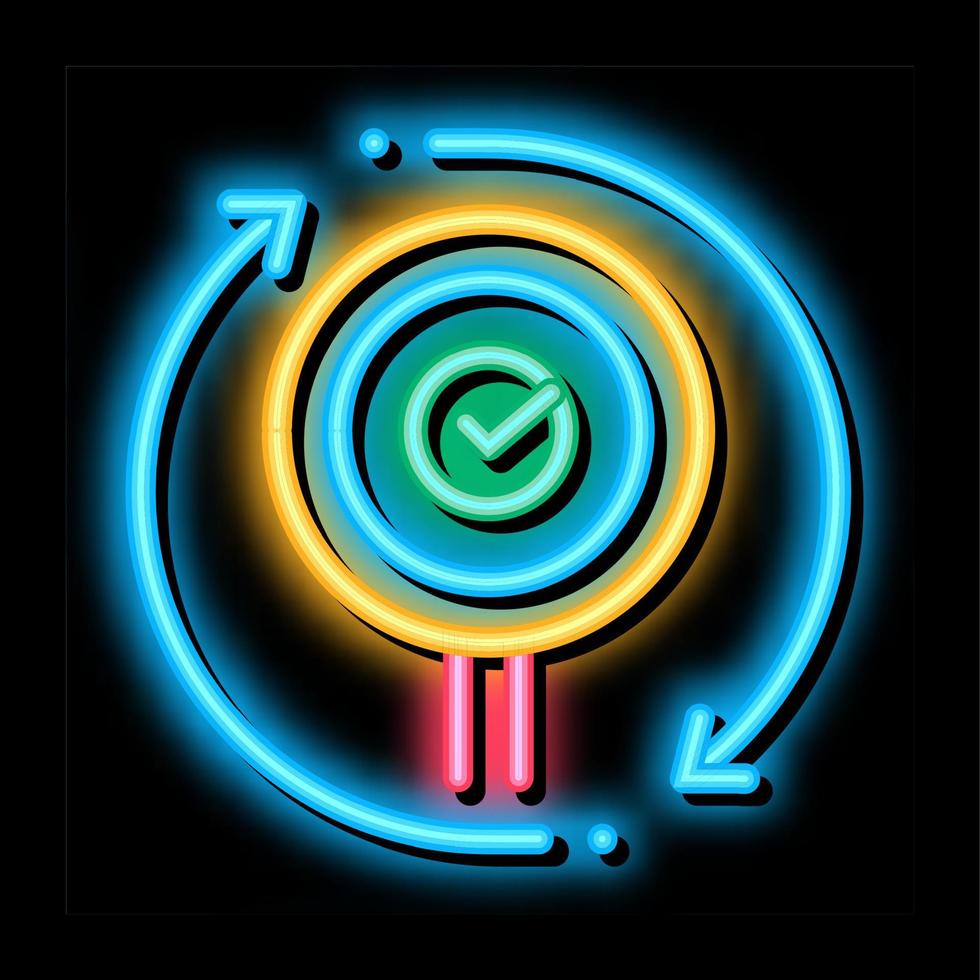 accept audit report neon glow icon illustration vector