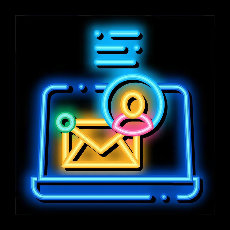 electronic mail for identity neon glow icon illustration vector