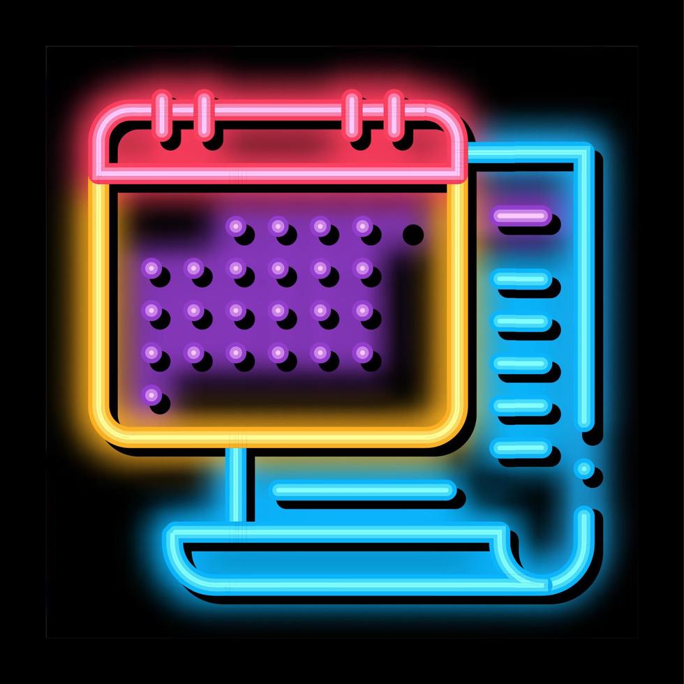 date of license neon glow icon illustration vector