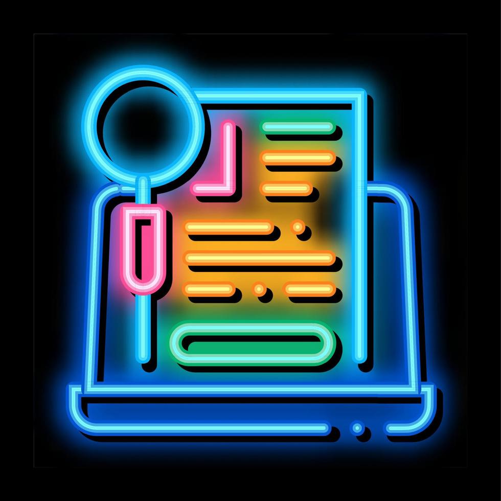 agreement research identity neon glow icon illustration vector