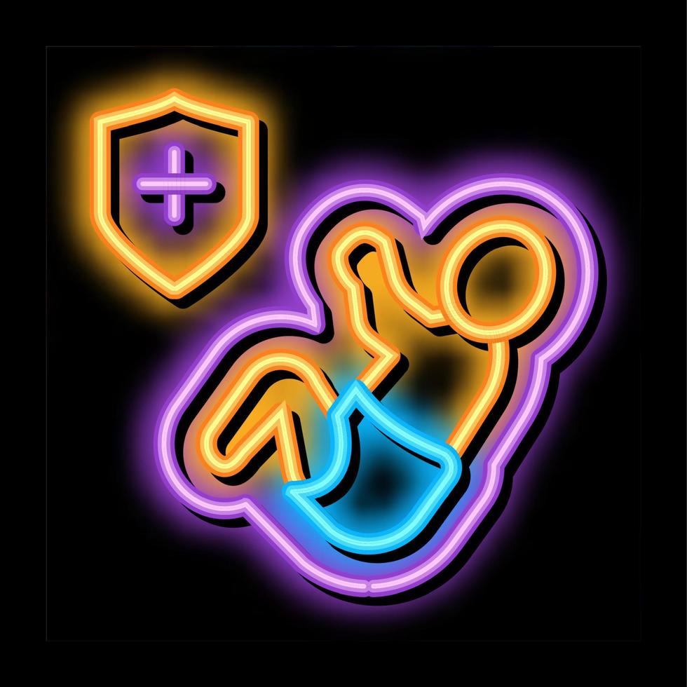 born in shirt neon glow icon illustration vector