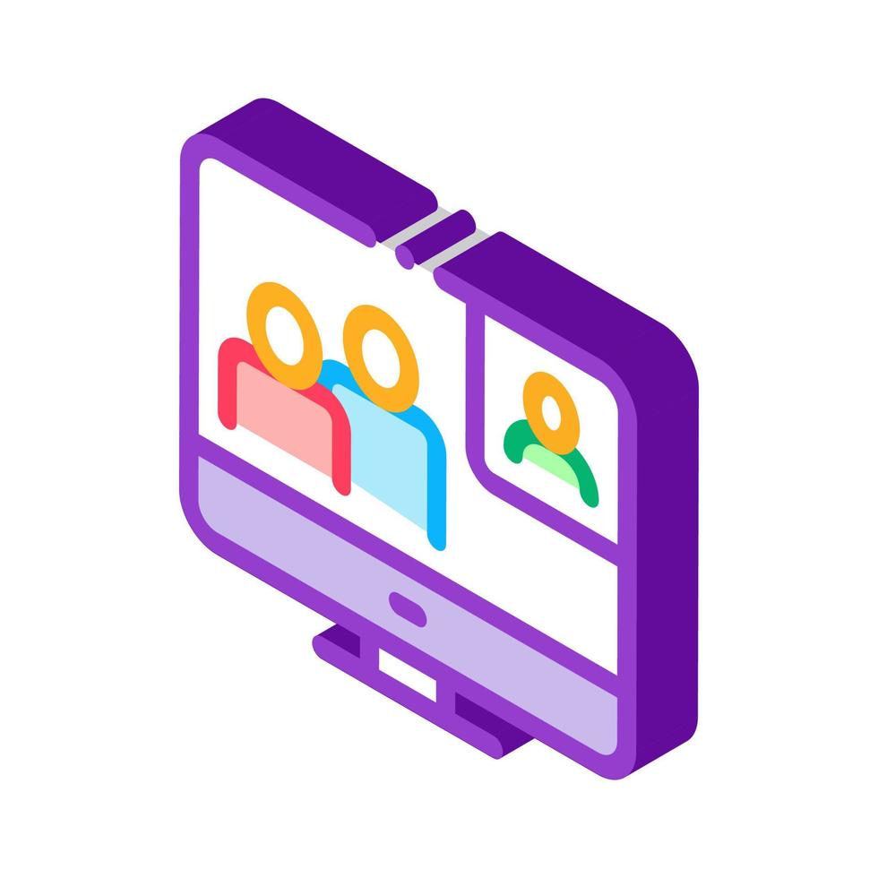 Online Connection isometric icon vector illustration