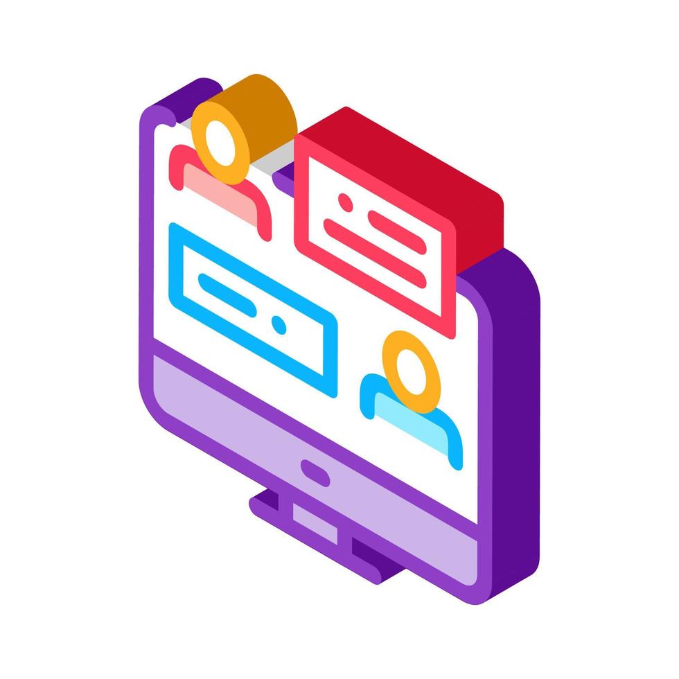 Online Discussion isometric icon vector illustration