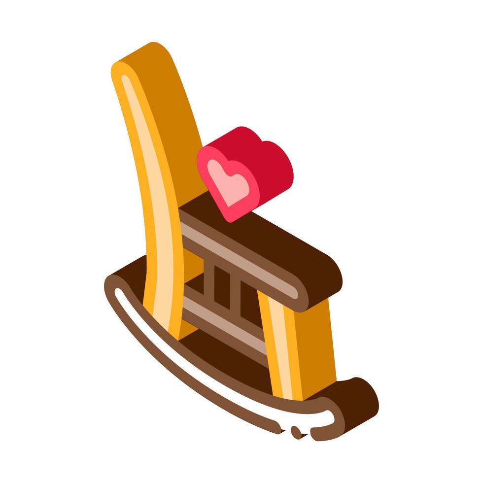 Rocking Chair isometric icon vector illustration