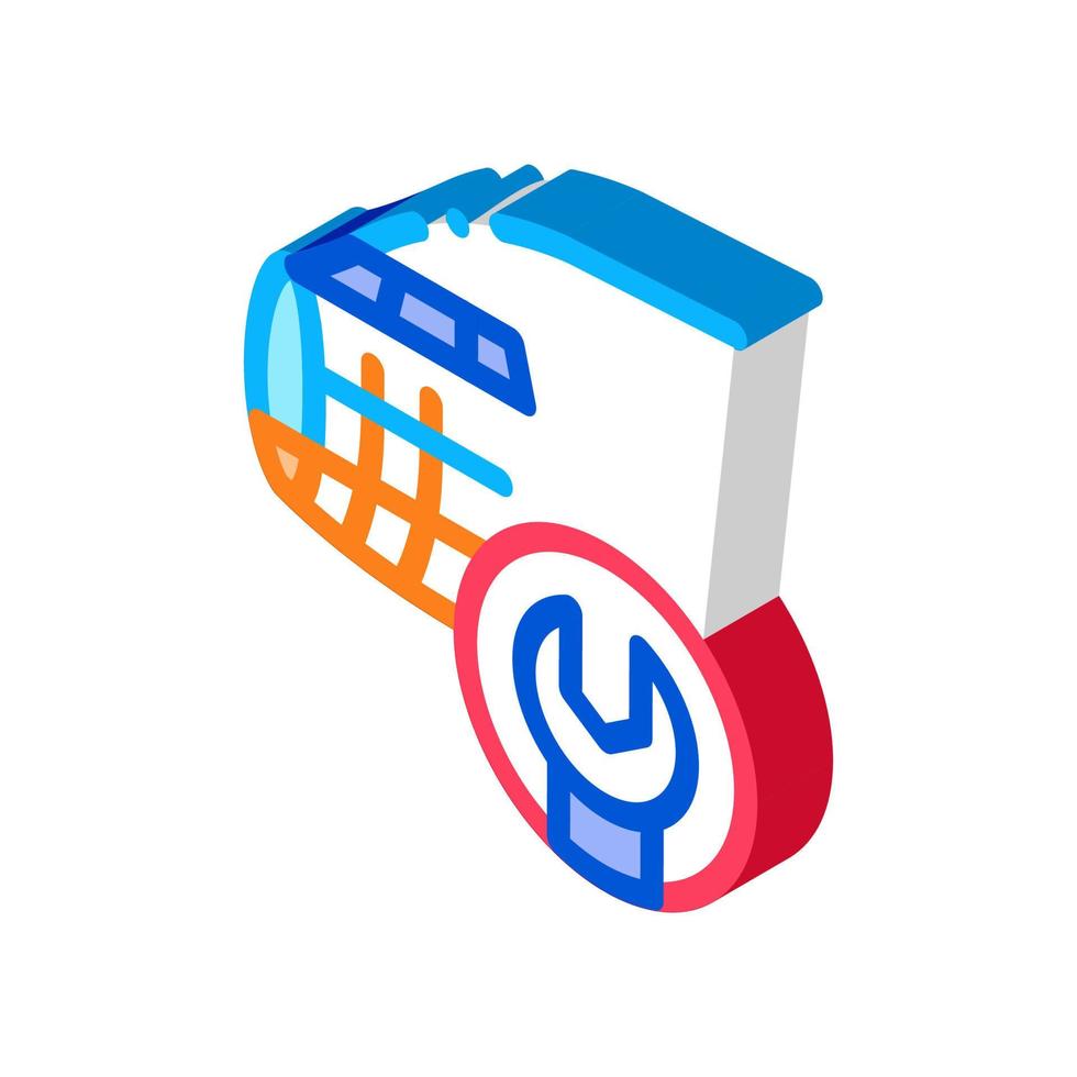 Plane Fix Wrench isometric icon vector illustration