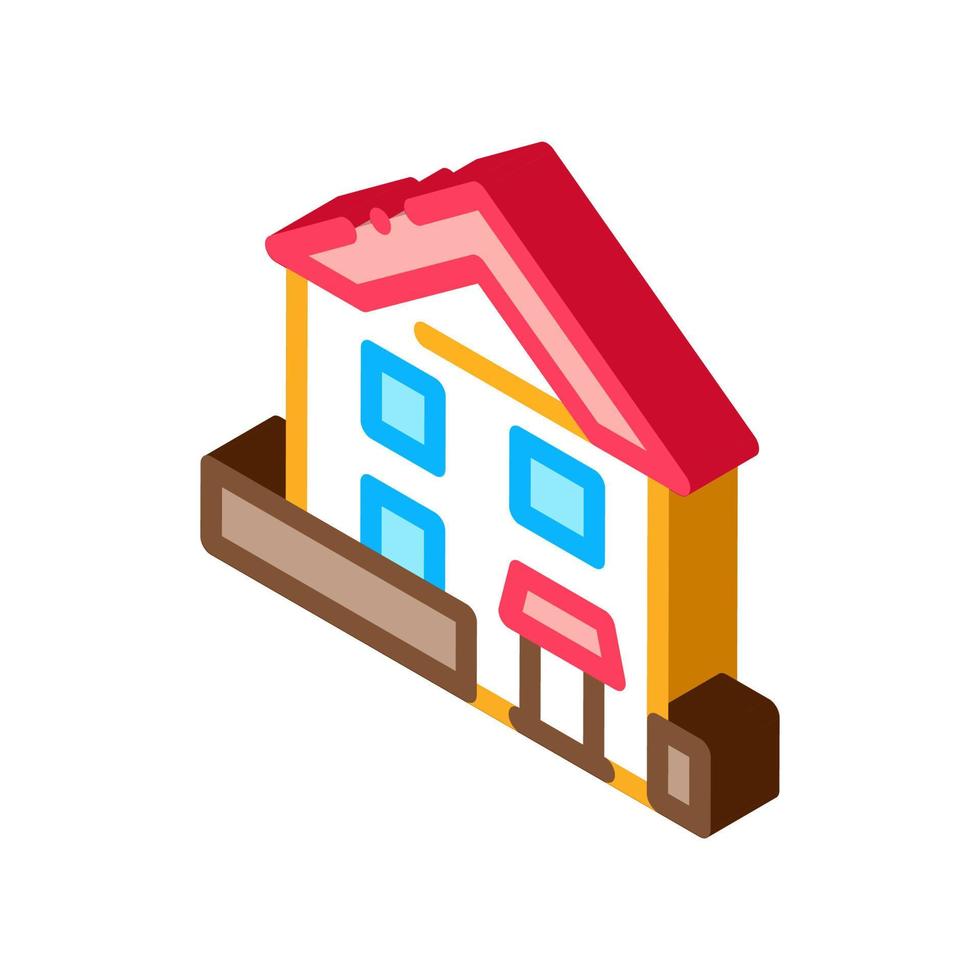 House Building isometric icon vector illustration