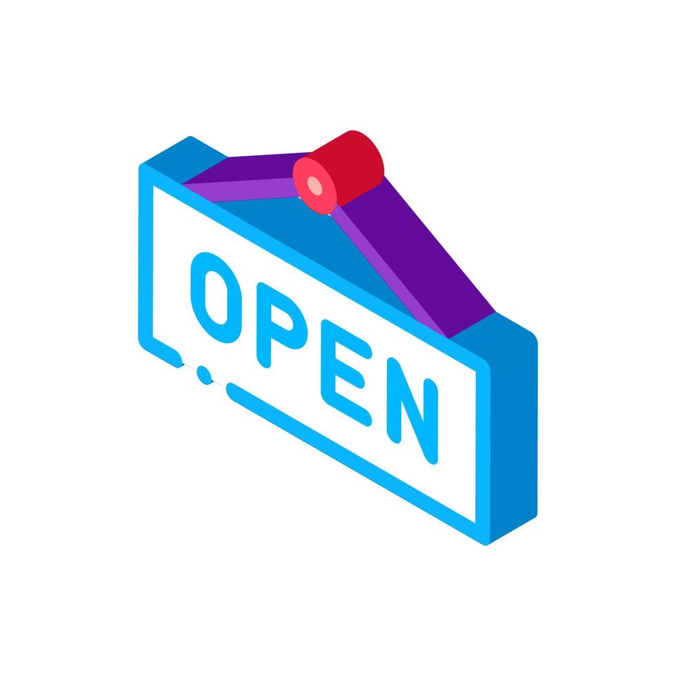 Open Nameplate isometric icon vector illustration