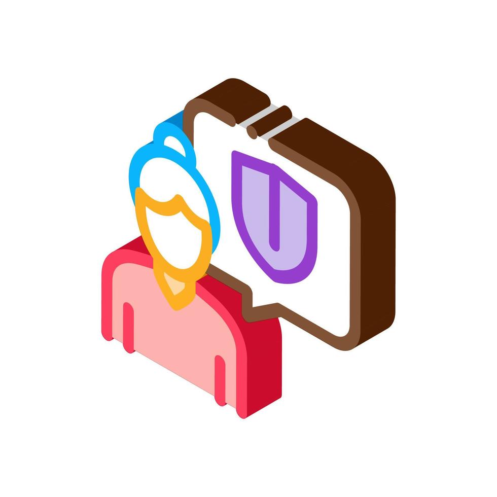 Old Woman Shield isometric icon vector illustration