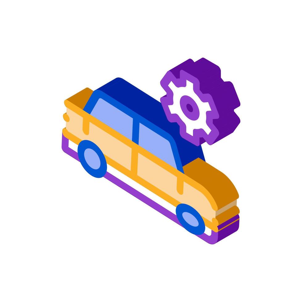 Broken Car Gear isometric icon vector illustration