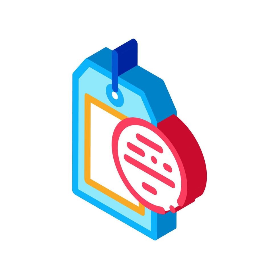 Blank Label isometric icon vector illustration