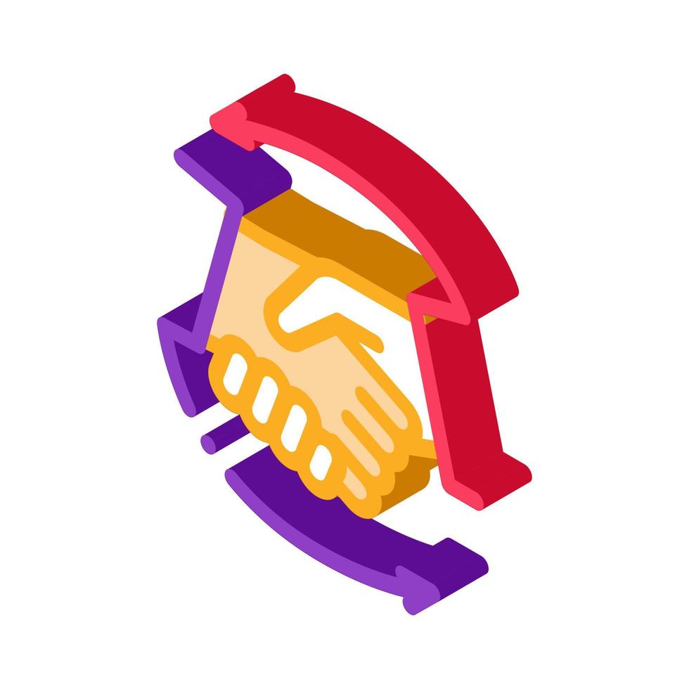 Handshake isometric icon vector illustration