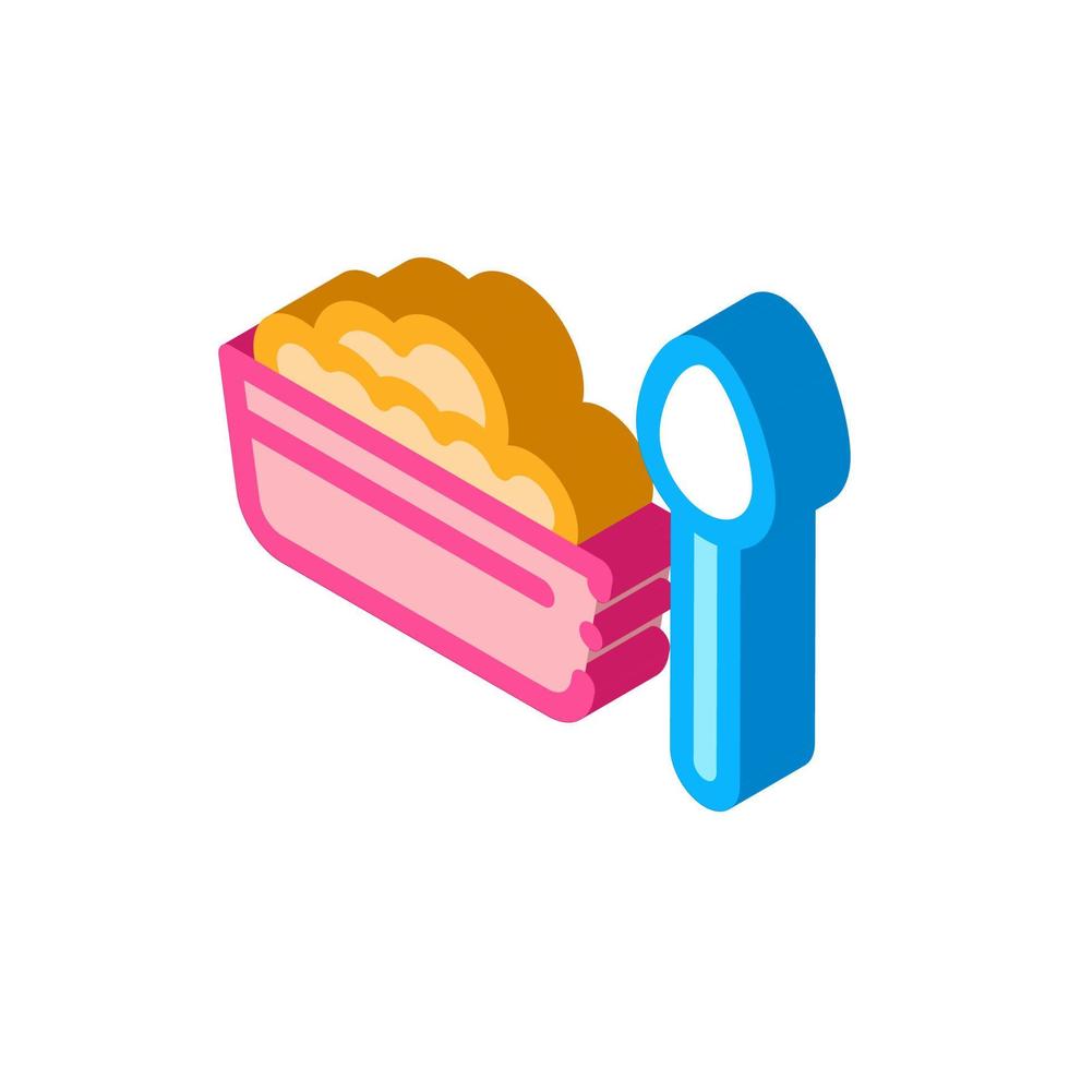 Food Plate Spoon isometric icon vector illustration