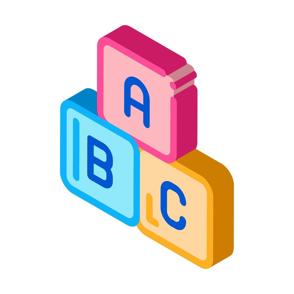 Baby Toy Cubes isometric icon vector illustration