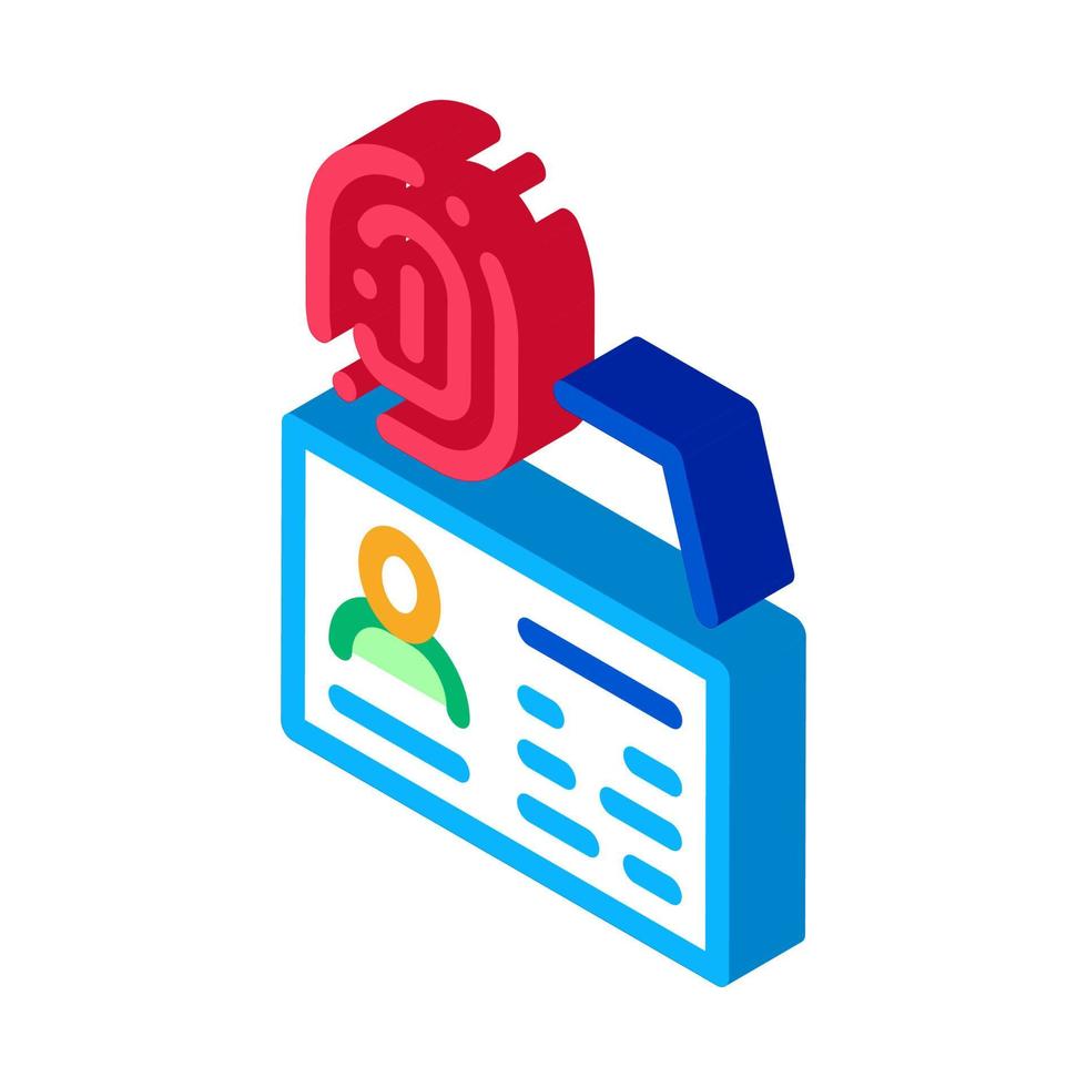 Fingerprint Scan isometric icon vector illustration