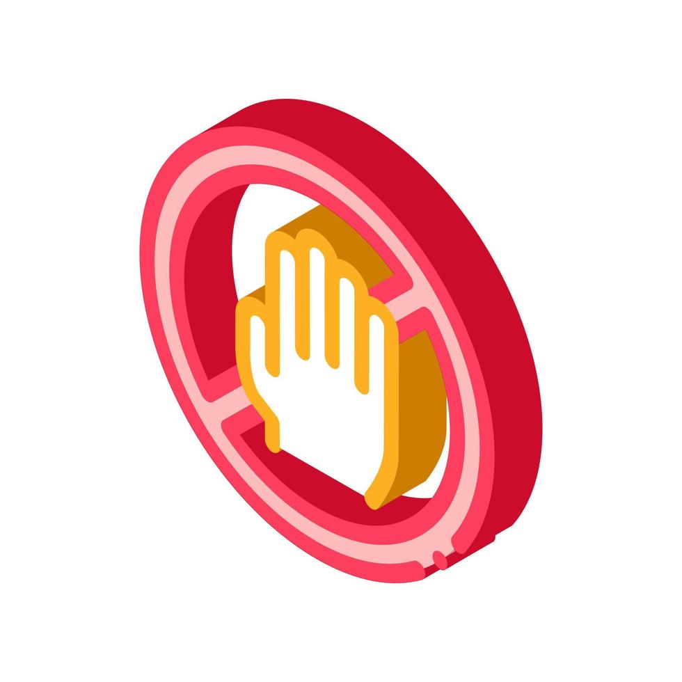 Hand Crossed Mark isometric icon vector illustration
