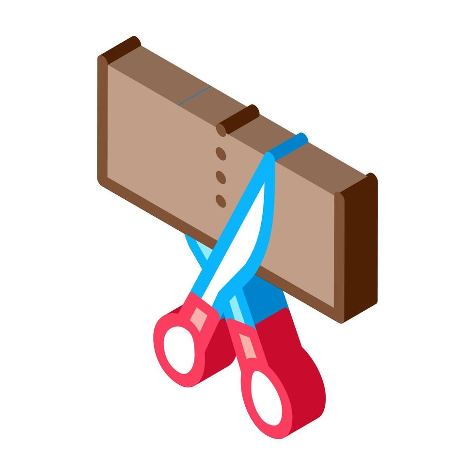 Scissors Cutting isometric icon vector illustration