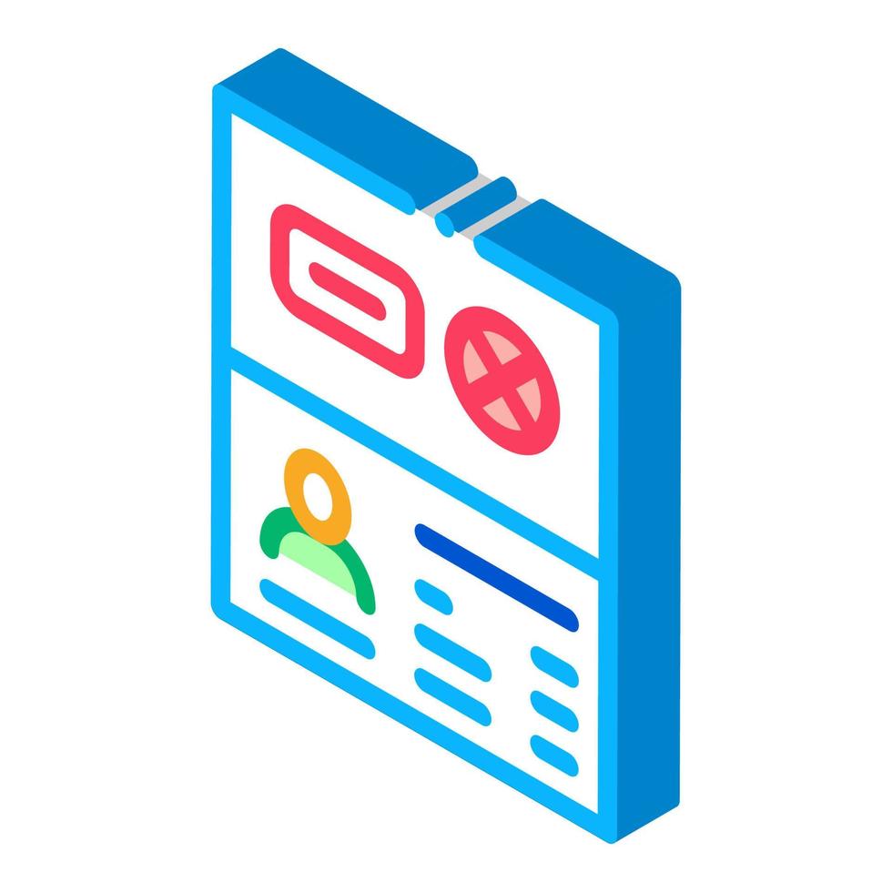 Passport Denial isometric icon vector illustration