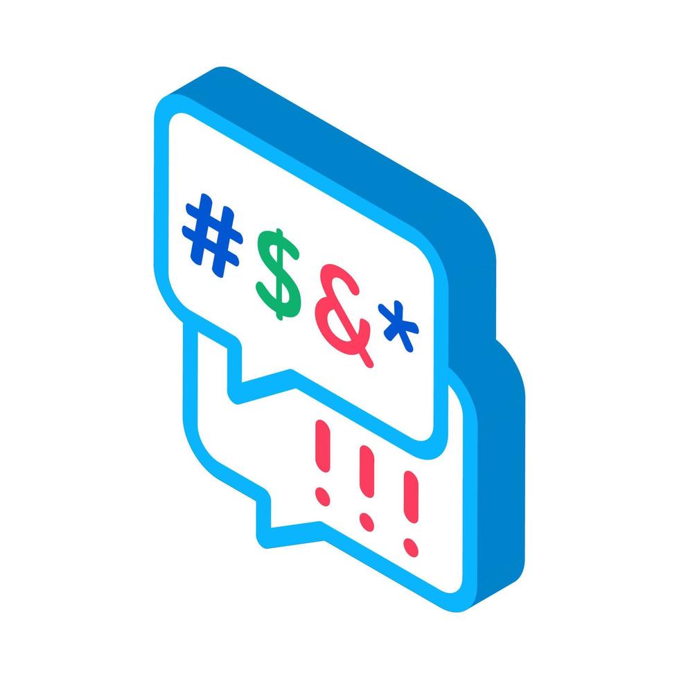 Obscene Language isometric icon vector illustration