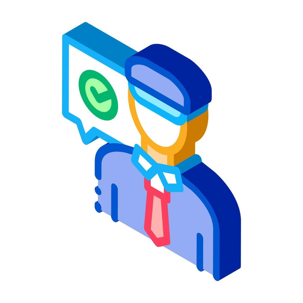 Policeman Access isometric icon vector illustration