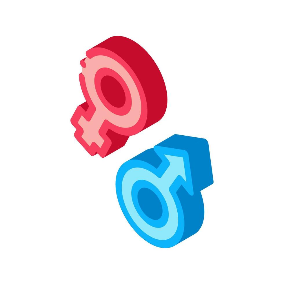 Man Woman Symbols isometric icon vector illustration