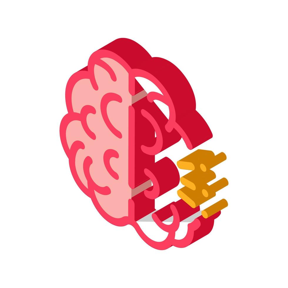 cerebro humano icono isométrico ilustración vectorial vector