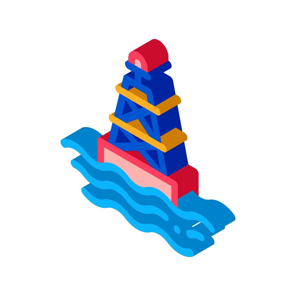 Sea Light Buoy isometric icon vector illustration