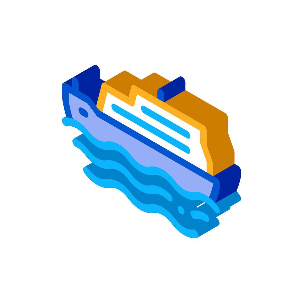 Pleasure Boat isometric icon vector illustration