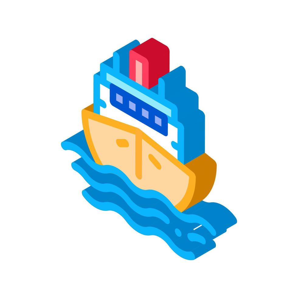 Cruise Vessel isometric icon vector illustration