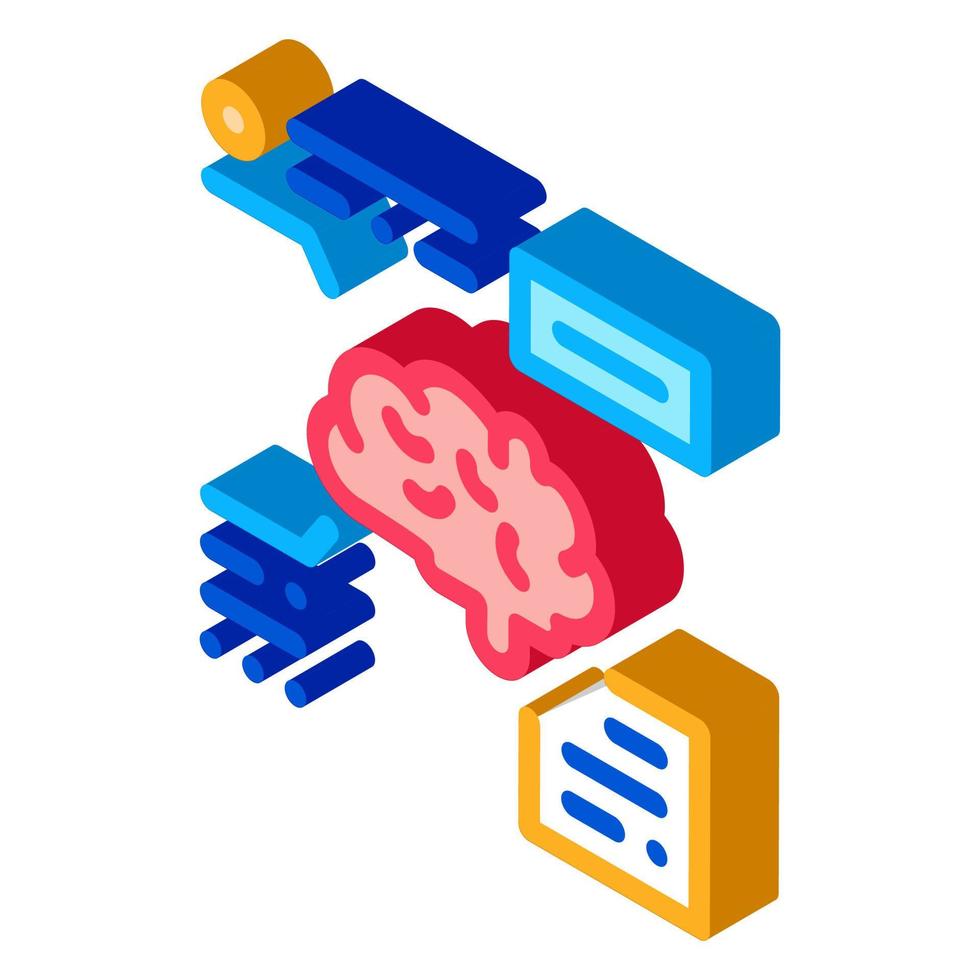 Brain Feature isometric icon vector illustration