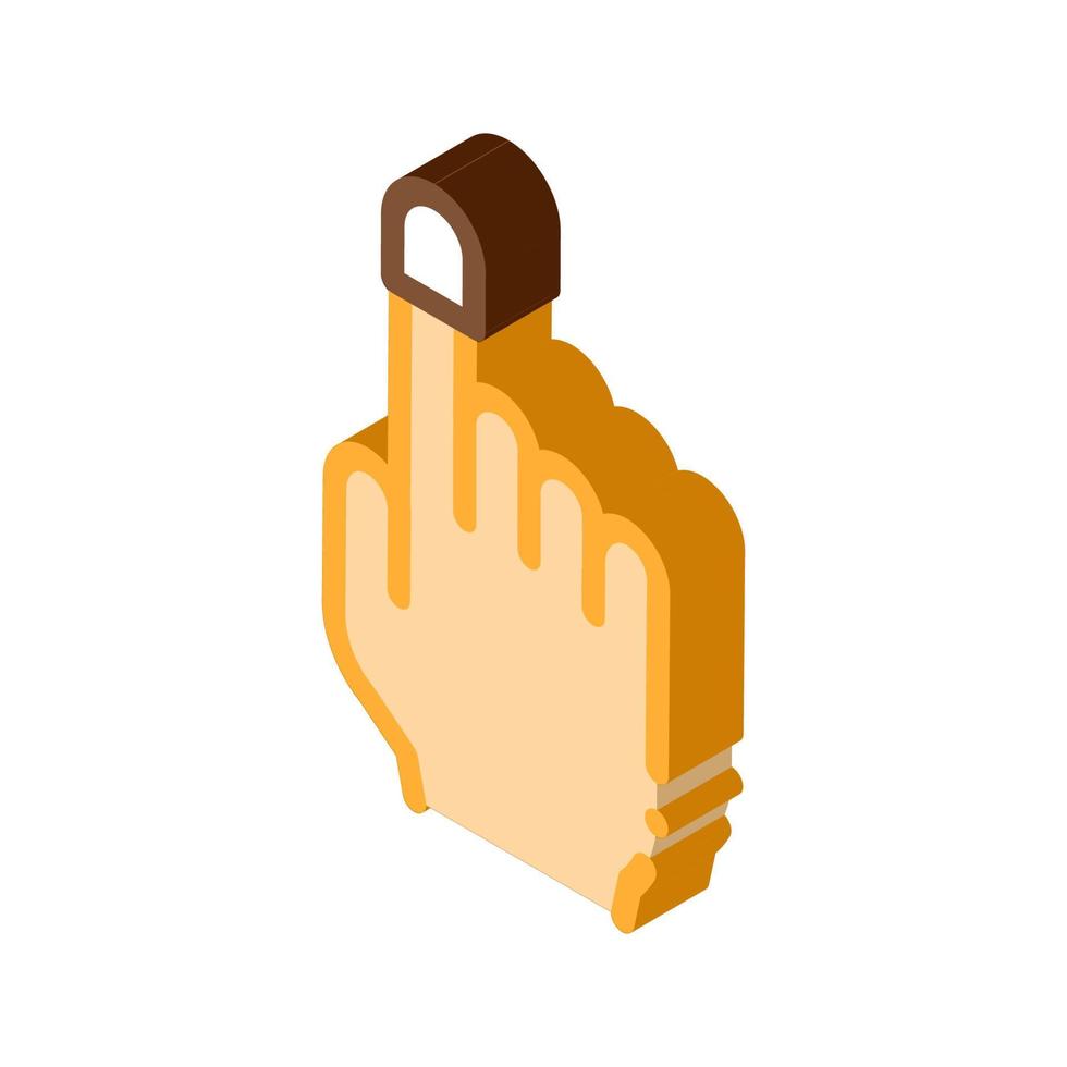 Finger Thimble isometric icon vector illustration