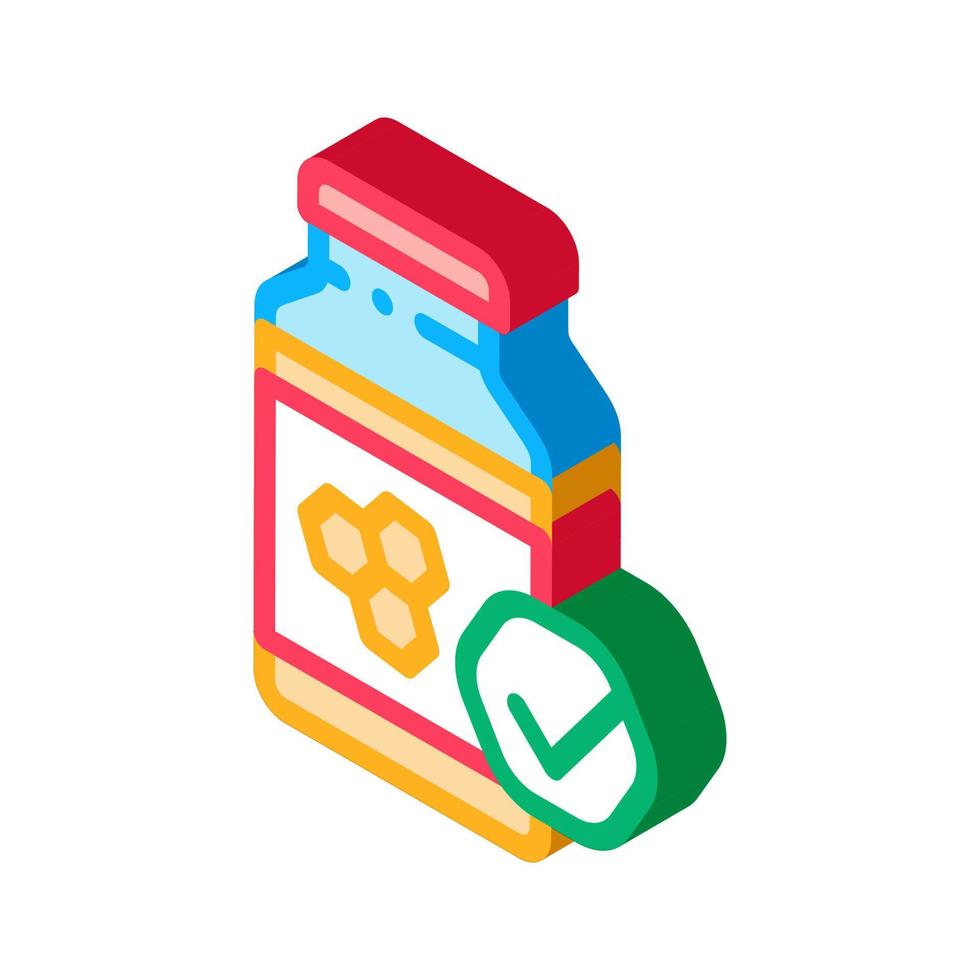 botella de miel icono isométrico ilustración vectorial vector