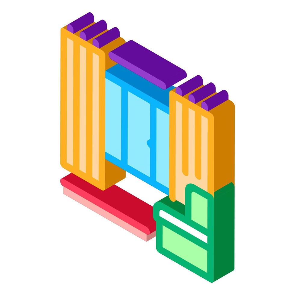 apartment interior isometric icon vector illustration