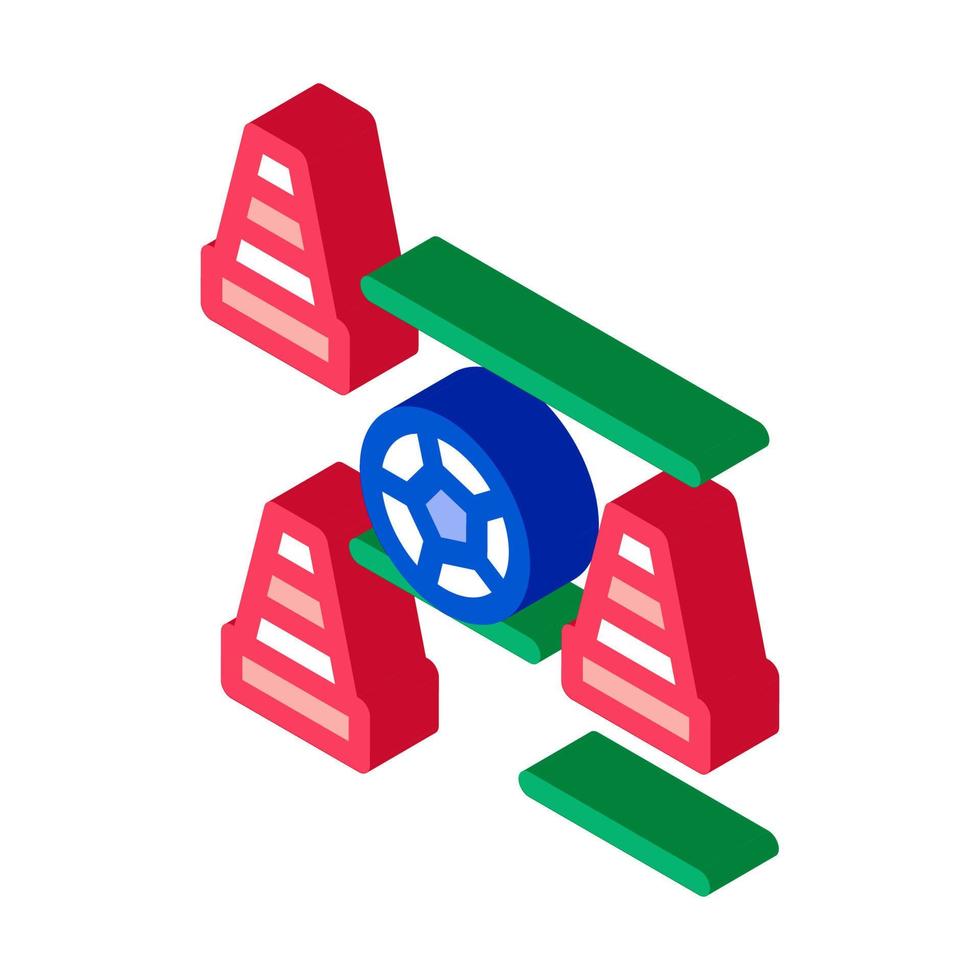 Ball And Training Cones isometric icon vector illustration