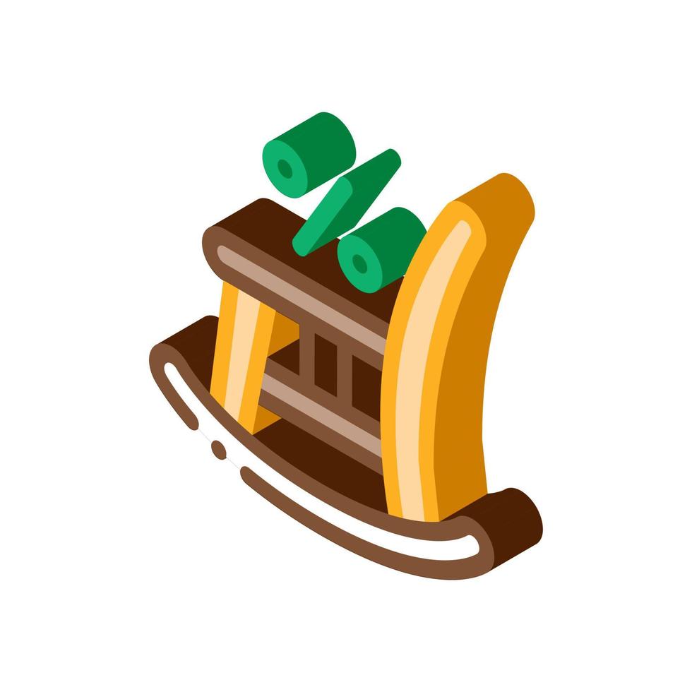 Rocking Chair isometric icon vector illustration