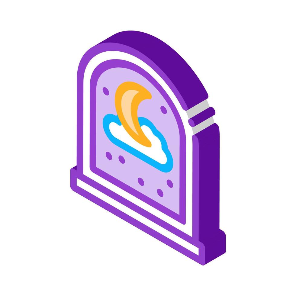 Moon, Stars And Cloud isometric icon vector illustration