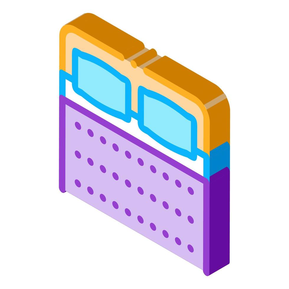 Comfortable Double Bed isometric icon vector illustration