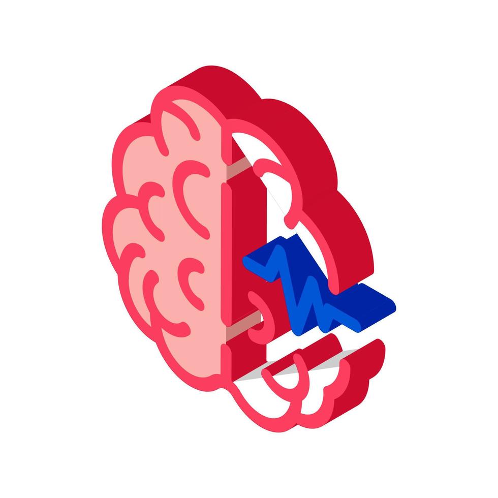 Brain Impulse isometric icon vector illustration