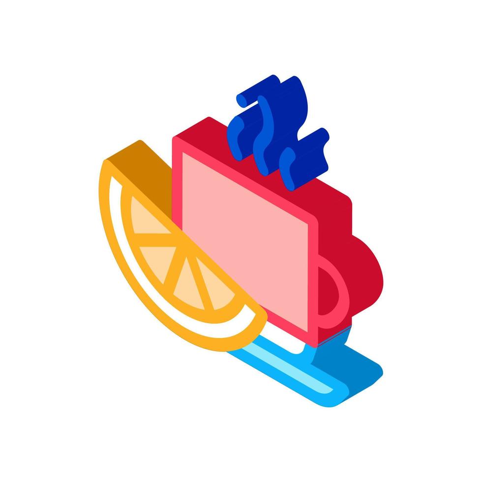 Lemon Tea Cup isometric icon vector illustration