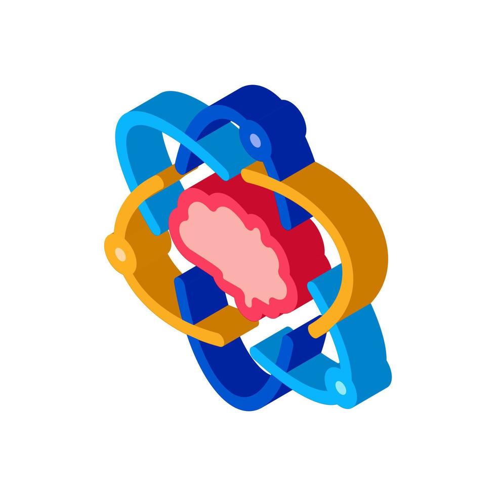Atom Human Brain isometric icon vector illustration