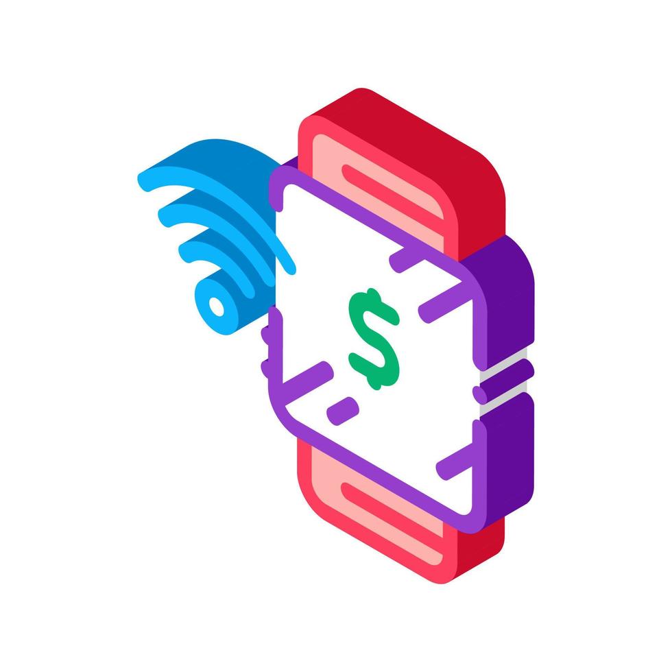 watch pay pass isometric icon vector illustration
