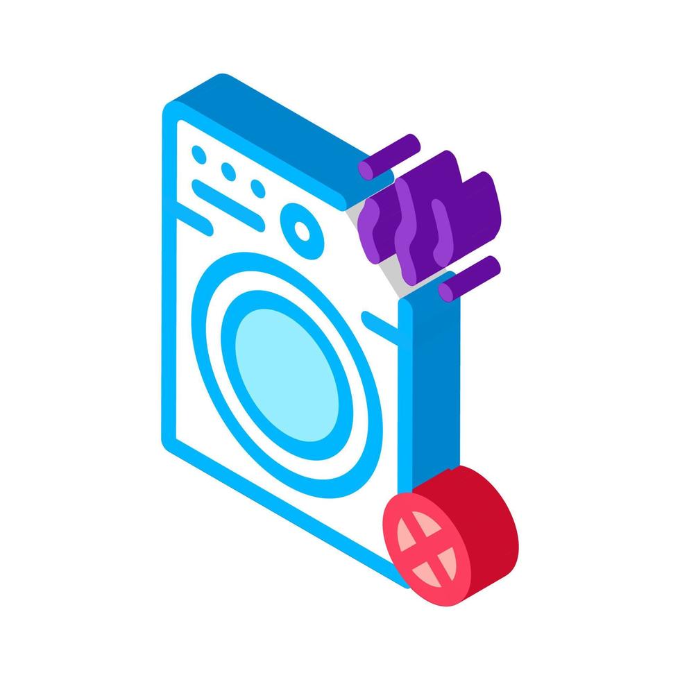 Broken Washer isometric icon vector illustration