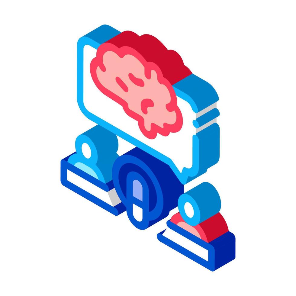 Human Microphone Brain isometric icon vector illustration