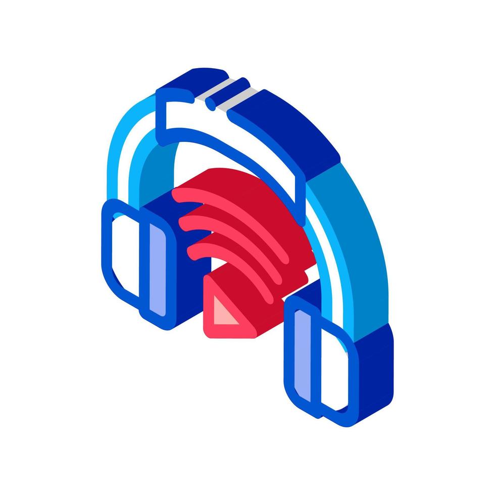 Ilustración de vector de icono isométrico del dispositivo host de auriculares